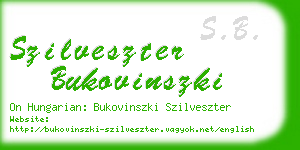 szilveszter bukovinszki business card